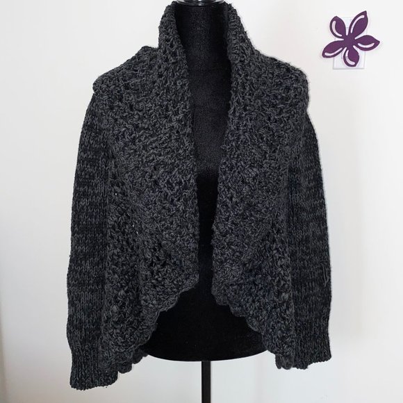 Charcoal Oversize Crochet Sweater - Picture 5 of 8
